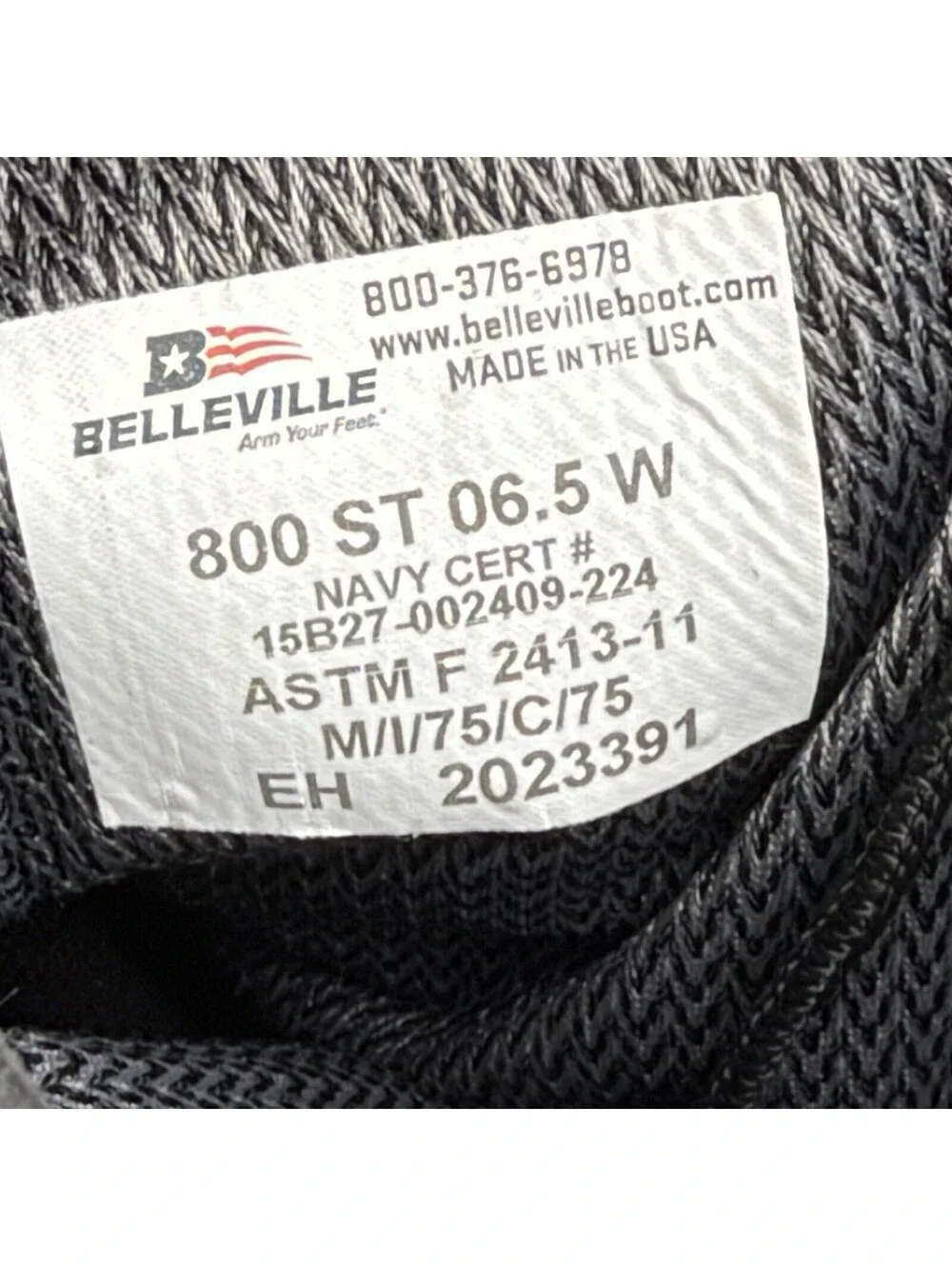 Belleville 800 ST Mens 6.5 W Black Gore-Tex Steel Toe Flight Deck Boots USA
